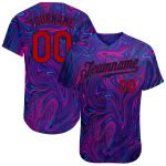 Custom Name and Number Baseball Jersey - Personalized 3D Pattern Abstract Interweaving Fluid Art Design Personalized 3D Pattern