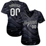 Custom Name and Number Baseball Jersey - Personalized 3D Liquid Marbling Fluid Art Design - Unique Team Apparel Personalized