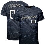 Custom Name and Number Performance T-Shirt - 3D Abstract Liquid Marbling Fluid Art Design Personalized 3D Pattern Design
