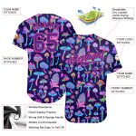 Custom Name Number Baseball Jersey - 3D Pattern Colorful Flowers Mushrooms Psychedelic Design Authentic Team Apparel Personalized