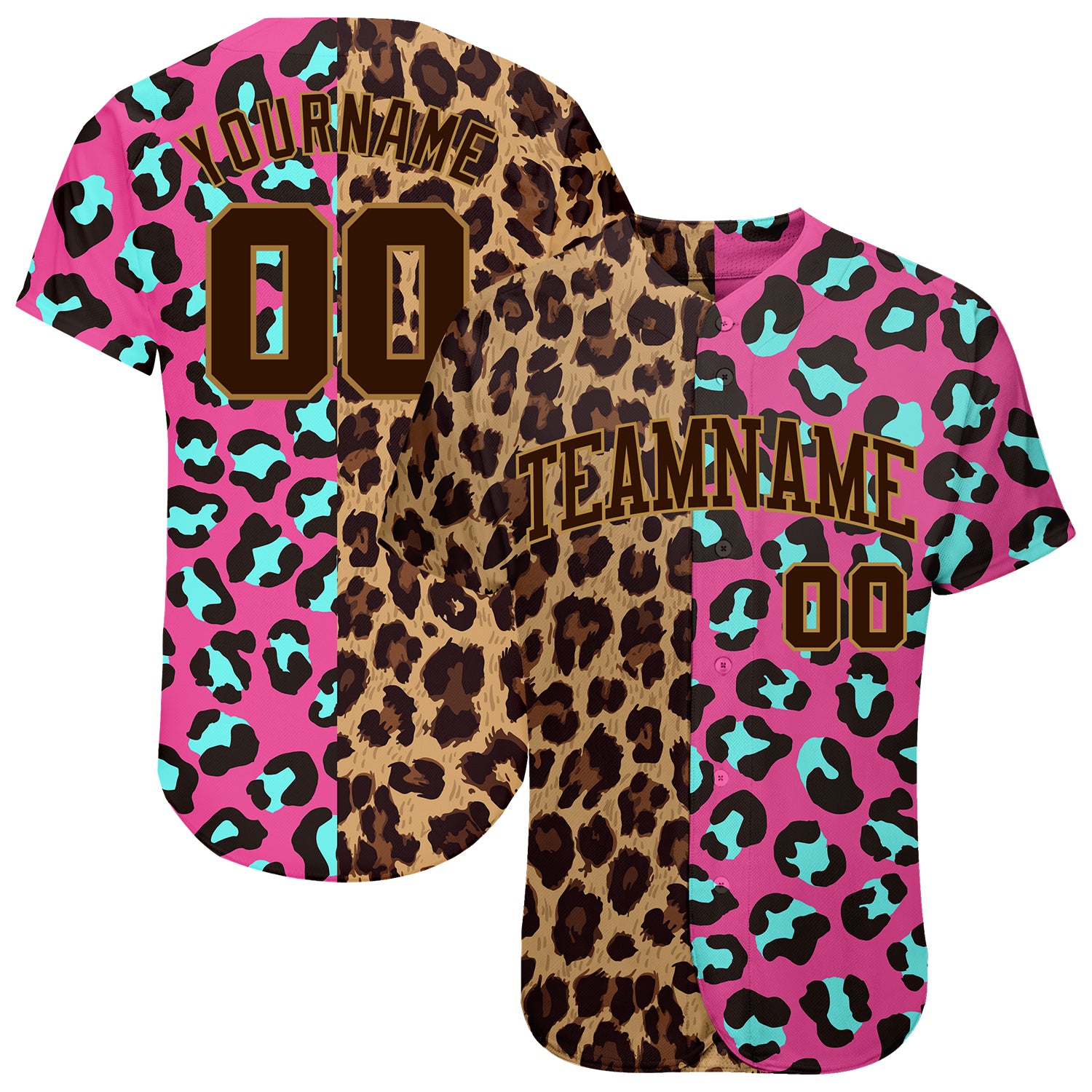 Leopard Print Personalized 3D Pattern Baseball Jersey - Authentic Design Personalized 3D Pattern Design Leopard Authentic