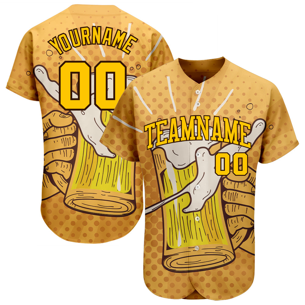 Personalized Authentic Baseball Jersey Custom Name and Number with 3D Pattern Design, Lets Drink Team Apparel Personalized