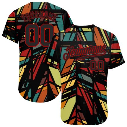 Custom Name and Number Authentic 3D Pattern Baseball Jersey - Personalized Team Gear Personalized 3D Pattern Design Lines