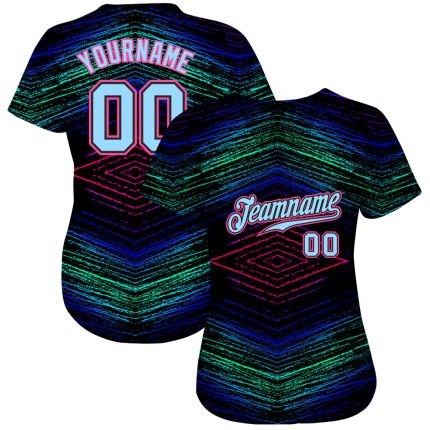 Custom 3D Pattern Baseball Jersey - Authentic Design with Personalized Lines Personalized 3D Pattern Design Lines Authentic