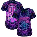 Psychedelic Magic Mushrooms 3D Pattern Authentic Baseball Jersey with Sacred Geometry Design Personalized 3D Pattern Design