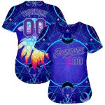 Custom Name and Number Psychedelic Magic Mushrooms Baseball Jersey 3D Pattern Design Over Sacred Geometry Personalized 3D