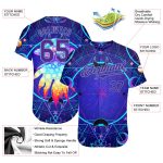 Custom Name and Number Psychedelic Magic Mushrooms Baseball Jersey 3D Pattern Design Over Sacred Geometry Personalized 3D