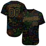 Custom Name and Number 3D Pattern Design Math Baseball Jersey - Personalized Team Apparel Personalized 3D Pattern Design