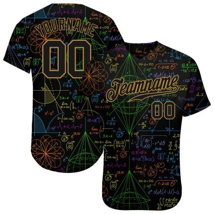 Custom Name and Number 3D Pattern Design Math Baseball Jersey - Personalized Team Apparel Personalized 3D Pattern Design