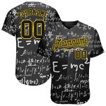 Custom 3D Pattern Authentic Baseball Jersey - Personalized Math Design Personalized 3D Pattern Design Math Authentic Baseball