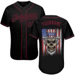 Custom Name and Number American Flag Skull Baseball Jersey - Personalized 3D Pattern Design Uncle Sam Team Apparel Personalized