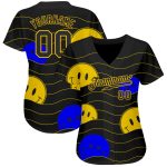Smile Emoji 3D Pattern Design Personalized Baseball Jersey - Authentic Style Personalized 3D Pattern Design Smile Emoji Authentic
