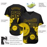 Custom Smile Emoji Baseball Jersey with Personalized Name and Number, 3D Pattern Design Personalized 3D Pattern Design Smile