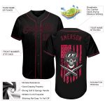 Personalized 3D Soldier Skull Design on American Flag, Custom Name & Number Baseball Jersey Personalized 3D Pattern Design