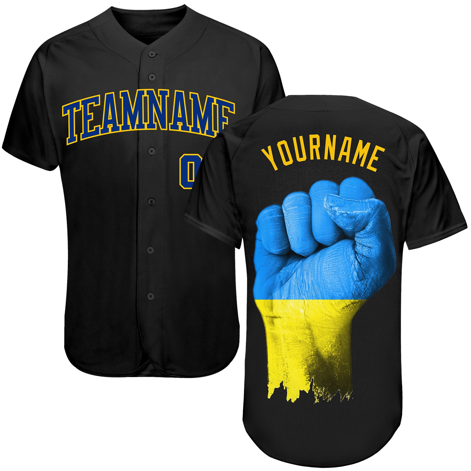 Patriotic Ukraine Solidarity Custom Name & Number 3D Pattern Baseball Jersey Authentic Team Gear Personalized 3D Pattern