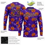 3D Pattern Halloween Pumpkins Long Sleeve T-Shirt - Personalized Performance Tee Personalized 3D Pattern Halloween Pumpkins