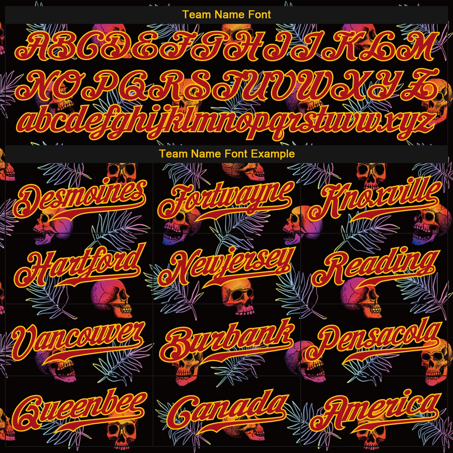 Personalized 3D Pattern Halloween Skulls And Palm Leaves Authentic Baseball Jersey Team Custom Name and Number Personalized Halloween Skulls and Palm Leaves 3D Pattern Custom Baseball Jersey with Name and Number Personalized 3D Pattern - Image 4