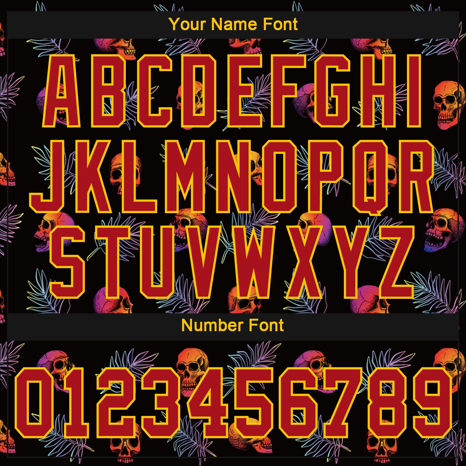 Personalized 3D Pattern Halloween Skulls And Palm Leaves Authentic Baseball Jersey Team Custom Name and Number Personalized Halloween Skulls and Palm Leaves 3D Pattern Custom Baseball Jersey with Name and Number Personalized 3D Pattern - Image 5