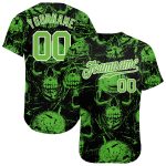 Custom Name and Number Halloween Skulls 3D Pattern Baseball Jersey Authentic Personalized 3D Pattern Halloween Skulls Authentic