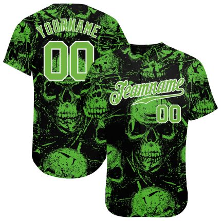 Personalized Halloween Skulls 3D Pattern Baseball Jersey - Unique Custom Sportswear Personalized 3D Pattern Halloween Skulls