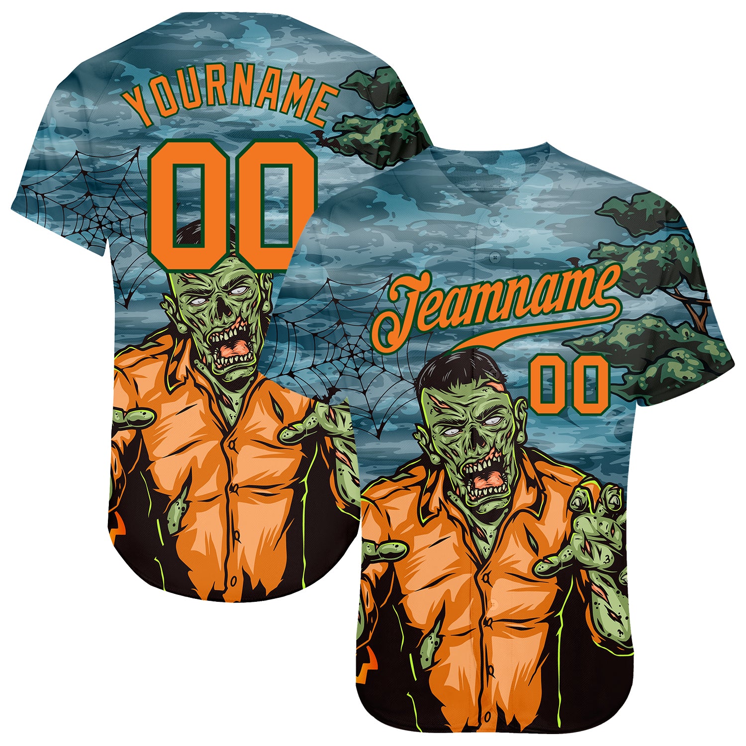 Personalized Halloween 3D Pattern Horror Jersey for Trick or Treat Night - Authentic Baseball Jersey Personalized 3D Pattern