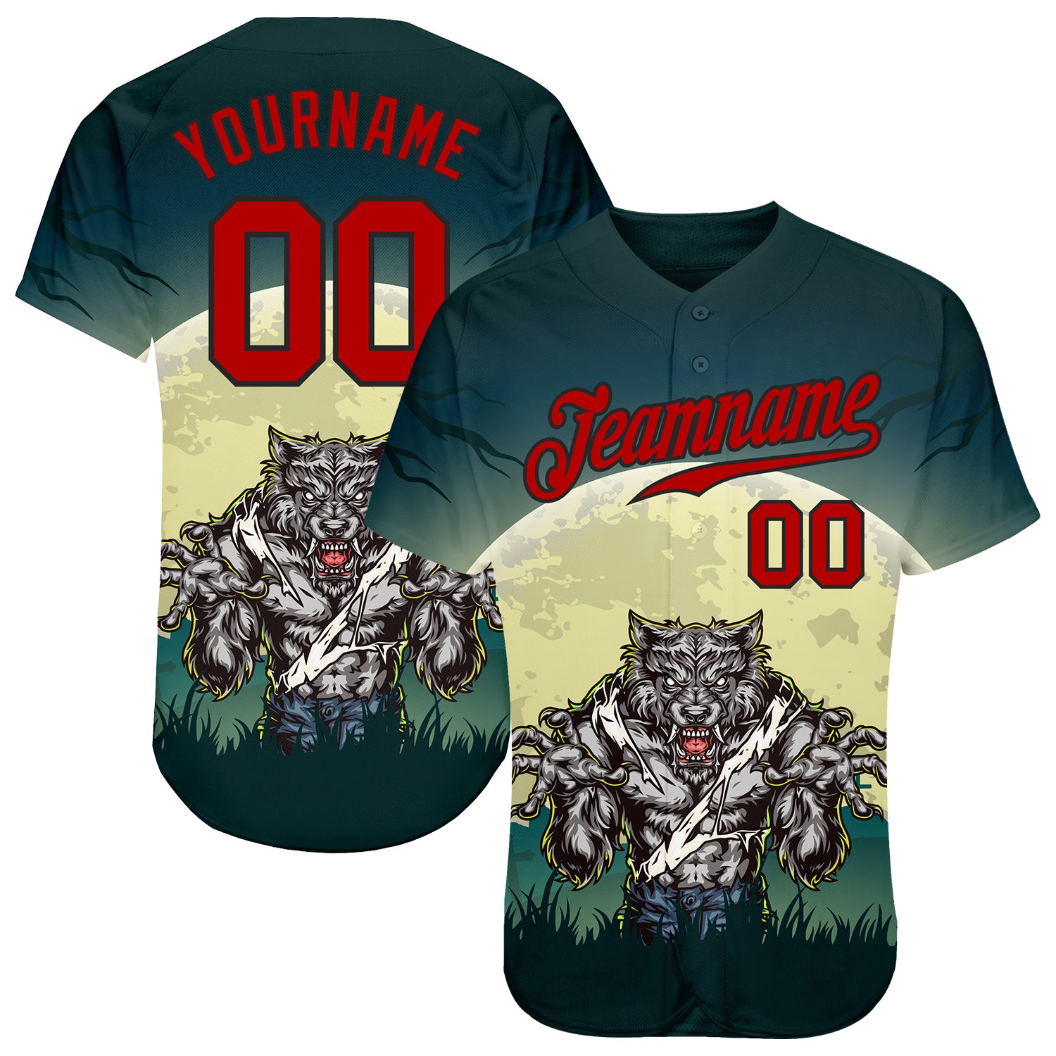 Halloween Personalized 3D Pattern Baseball Jersey with Custom Name and Number - Authentic Trick or Treat Horror Night Gear