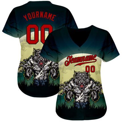 Halloween Personalized 3D Pattern Baseball Jersey with Custom Name and Number - Authentic Trick or Treat Horror Night Gear