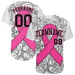 Pink Ribbon Breast Cancer Awareness Baseball Jersey for Women - Personalized 3D Support Jersey Personalized 3D Pink Ribbon
