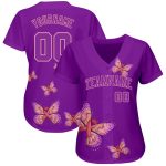 Pink Ribbon Butterfly Wings Breast Cancer Awareness Support Baseball Jersey for Women, Personalized 3D Design Personalized