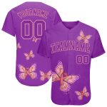 Pink Ribbon Butterfly Wings Breast Cancer Awareness Support Baseball Jersey for Women, Personalized 3D Design Personalized