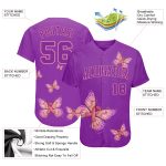 Pink Ribbon Butterfly Wings Breast Cancer Awareness Support Baseball Jersey for Women, Personalized 3D Design Personalized