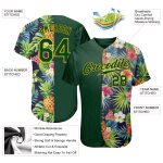 Personalized 3D Tropical Pineapples and Palm Leaves Baseball Jersey with Floral Accent Personalized 3D Tropical Pineapples