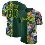 Tropical Pineapples Palm Leaves Flowers Personalized Performance T-Shirt Personalized 3D Tropical Pineapples Palm Leaves