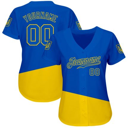 Custom 3D Ukraine Flag Baseball Jersey with Ukrainian Coat of Arms - Personalized Apparel Personalized 3D Ukrainian Flag