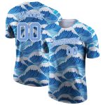 Custom 3D Waves T-Shirt for Performance and Comfort - Personalized Athletic Tee Personalized 3D Waves Performance T-Shirt