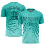 Personalized Aqua-Black Sublimation Soccer Jersey - Custom Sports Uniform Personalized Aqua Aqua-Black Sublimation Soccer