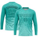 Personalized Aqua-Black Sublimation Soccer Jersey - Custom Sports Uniform Personalized Aqua Aqua-Black Sublimation Soccer
