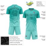 Customizable Aqua Black Soccer Jersey with Personalized Name & Number - Sublimation Team Uniform Personalized Aqua Aqua-Black