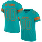 Customizable Aqua Orange Football Jersey with Personalized Name and Number - Authentic Team Gear Personalized Aqua Aqua-Orange
