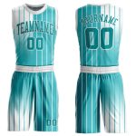 Personalized Aqua Basketball Jersey Sublimation Suit Round Neck for Ultimate Comfort and Style Personalized Aqua Aqua-White