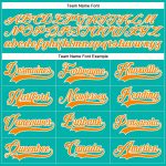 Personalized Orange-White Hockey Lace Neck Jersey - Aqua Bay Team Apparel Personalized Aqua Bay Orange-White Hockey Lace