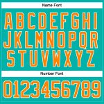 Custom Name and Number Personalized Aqua Bay Orange-White Hockey Jersey Lace Neck Team Personalized Aqua Bay Orange-White
