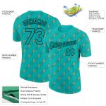 Custom Dollar Sign Money Theme T-Shirt with 3D Aqua Black Pattern - Personalized Name & Number Performance Tee Personalized