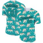 Custom Aqua Black 3D Tiger Shirt - Performance T-Shirt for Men and Women Personalized Aqua Black 3D Tiger Performance T-Shirt