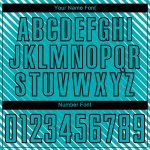 Custom Aqua Black Diagonal Lines Soccer Jersey - Personalized Sublimation Uniform Personalized Aqua Black Diagonal Lines