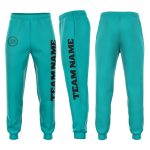 Personalized Aqua Black Fleece Joggers for Men and Women - Comfortable Sweatpants Personalized Aqua Black Fleece Jogger Sweatpants