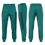 Personalized Aqua Black Jogger Sweatpants - Custom Fleece Athletic Pants Personalized Aqua Black Fleece Jogger Sweatpants