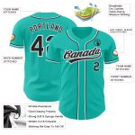 Personalized Aqua Black Gray Baseball Jersey for Men and Women Personalized Aqua Black-Gray Baseball Jersey
