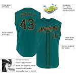Personalized Aqua Black Old Gold Baseball Jersey for Men - Sleeveless Athletic Wear Personalized Aqua Black-Old Gold Sleeveless