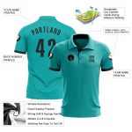 Personalized Aqua Black Golf Polo Shirt for Performance Wear, Stylish Athletic Apparel Personalized Aqua Black Performance